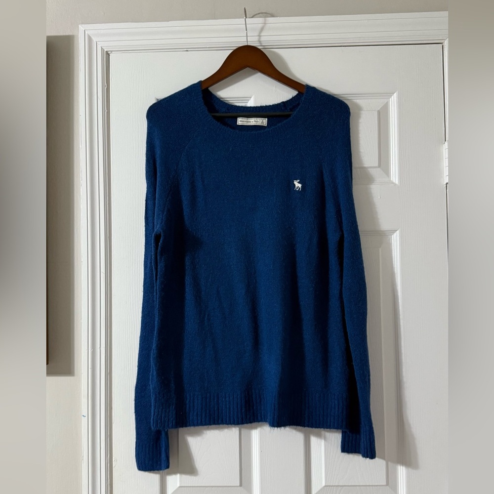 Abercrombie & Fitch Cotton Pullover Crew Neck Sweater Men’s Size L Blue‎